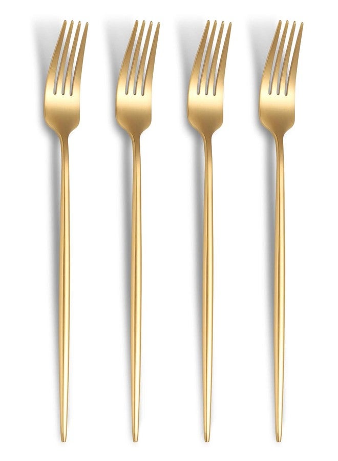 KitchEase French Style 4-Piece Dinner Fork | Stainless Steel Flatware Forks Set | Elegant Dishwasher-Safe Silverware Cutlery Set for Home, Restaurants & Gifting (Aurum Gold) - Image 1